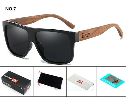 DUBERY Natural Wooden Sunglasses Men Polarized Fashion Sun Glasses Original Wood Oculos De Sol Masculino d240