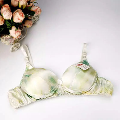 Hot-Selling 100% Mulberry silk bra underwear double faced silk print summer bra