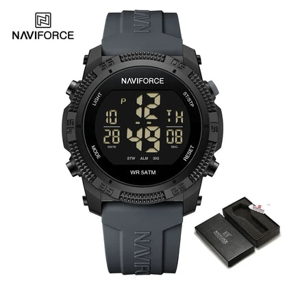 NAVIFORCE NF7104 Men's LCD Digital Casual Date and Week Alarm Waterproof Silicone Strap Electronic Watch