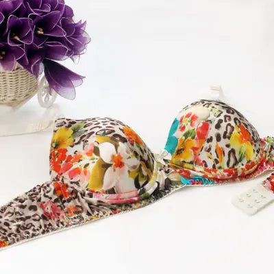 Hot-Selling 100% Mulberry silk bra underwear double faced silk print summer bra