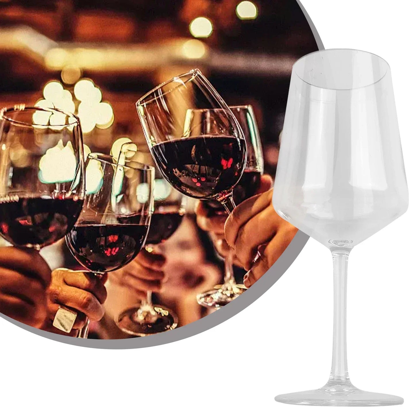 1PC Red Wine Glass Cup Goblet Plastic Transparent Unbreakable Wine Glass Cups 320/550/580ML For Bar Camping Party Drinkware