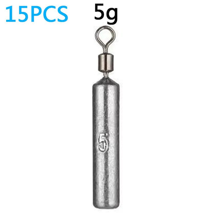 Fishing Weight 15PCS/Lot Sinker Mold 3.5g 5g 7g 10g 14g 20g Tube Bullet Plumb Pendant Metal Jig Sast Sea Tackle Kit Pesca Tool