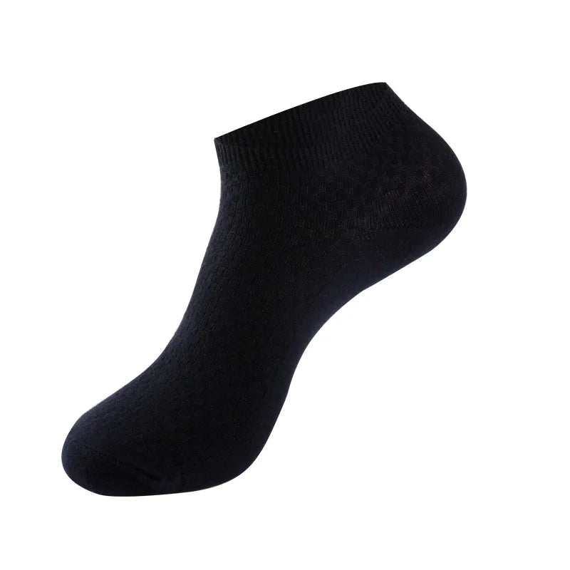 5Pairs/Lot Men's Bamboo Fiber Socks Business Short Breathable Ankle Socks Male Sock High Quality Large Size EU39-48