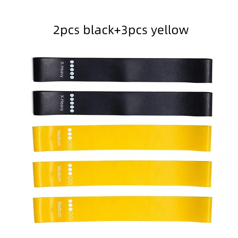 5Pcs/Set Yoga Resistance Rubber Bands Bodybuilding Elastic Bands Pilates Exercise Workout Bands Expander Belt Fitness Equipment