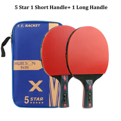 Huieson 5/6 Star Table Tennis Racket Carbon Offensive Ping Pong Racket Paddle with Cover Bag