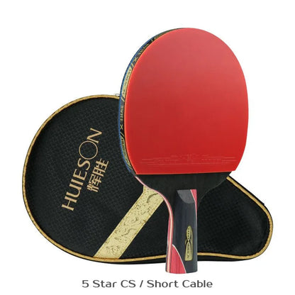 Huieson 5/6 Star Table Tennis Racket Carbon Offensive Ping Pong Racket Paddle with Cover Bag