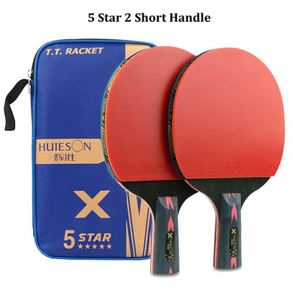 Huieson 5/6 Star Table Tennis Racket Carbon Offensive Ping Pong Racket Paddle with Cover Bag