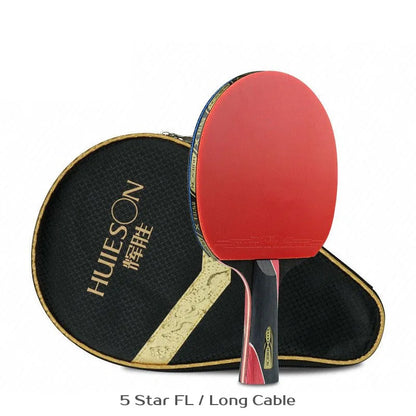 Huieson 5/6 Star Table Tennis Racket Carbon Offensive Ping Pong Racket Paddle with Cover Bag