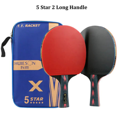 Huieson 5/6 Star Table Tennis Racket Carbon Offensive Ping Pong Racket Paddle with Cover Bag