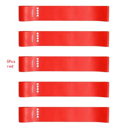 5Pcs/Set Yoga Resistance Rubber Bands Bodybuilding Elastic Bands Pilates Exercise Workout Bands Expander Belt Fitness Equipment