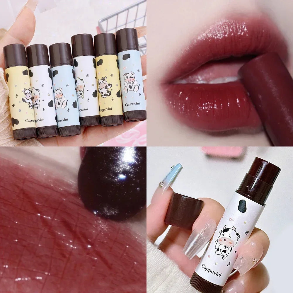 Black Tea Jelly Tinted Lip Balm Moisturizing Colored Lip Tinted Hydrating Waterproof Lipstick Gloss Base Lip Care Primer Makeup