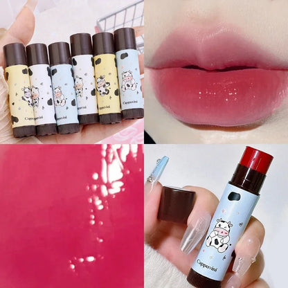 Black Tea Jelly Tinted Lip Balm Moisturizing Colored Lip Tinted Hydrating Waterproof Lipstick Gloss Base Lip Care Primer Makeup