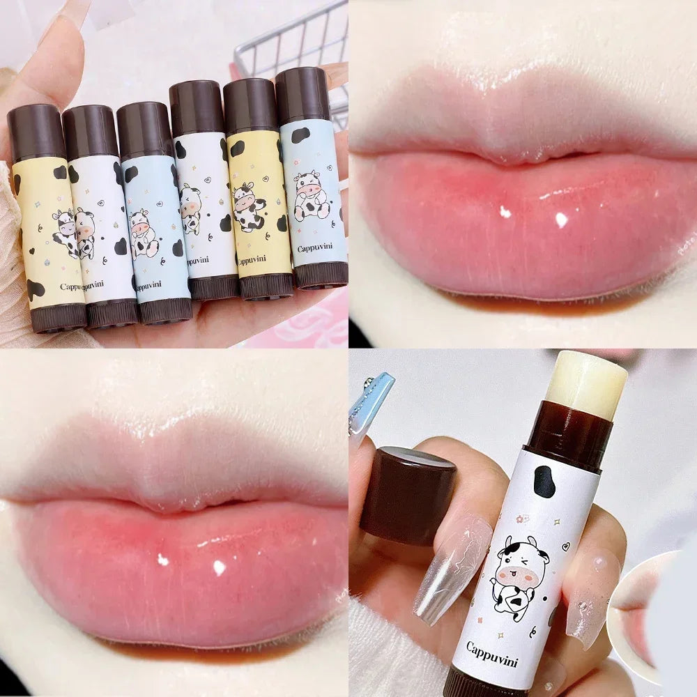 Black Tea Jelly Tinted Lip Balm Moisturizing Colored Lip Tinted Hydrating Waterproof Lipstick Gloss Base Lip Care Primer Makeup