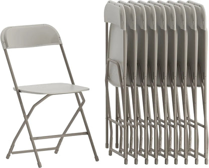 Hercules Series Plastic Folding Chair - White - 10 Pack 650LB Weight Capacity Comfortable Event Chair-Lightweight Folding Chair