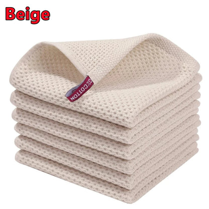 New 8-1PC 100% Cotton Towel Soft Absorbent Dishcloth Kitchen Dish Rags Breathable Face Wash Towel Household Cleaning Wash Cloth