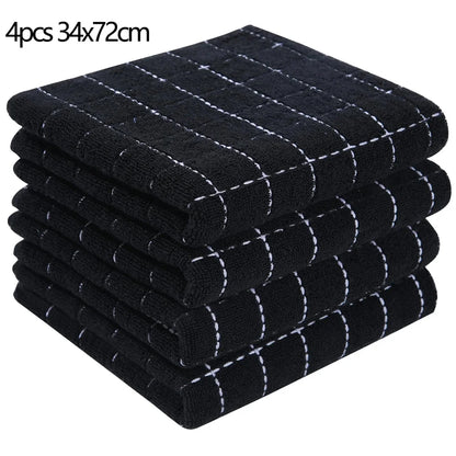 Homaxy 4/6pcs 100% Cottton Kitchen Towel Absorbent Dishcloth Ultra Soft Kitchen Cloths Drying Hand Towels Home Cleaning Tools