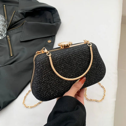 Luxury High Design Women Evening Bag Brand Party Banquet Glitter Bag for Ladies Wedding Clutch Handbag Shoulder Bag Chain Bolsas