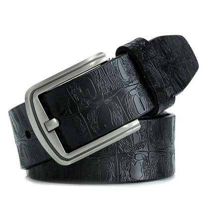 New product brand luxury design pin buckle genuine leather cowhide belt jeans belts for men business cowboy belts Hot Sale