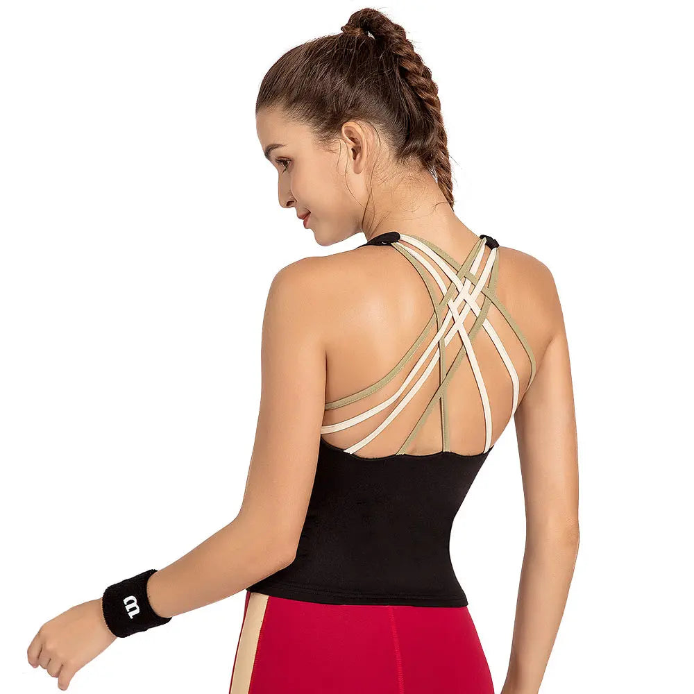 Women Yoga Back Strap Top