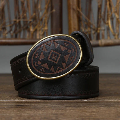 3.8CM Men High Quality Genuine Leather Belt Luxury Smooth Buckle Belts Pure Cowskin Laser Engraving Strap Male Jeans for Man