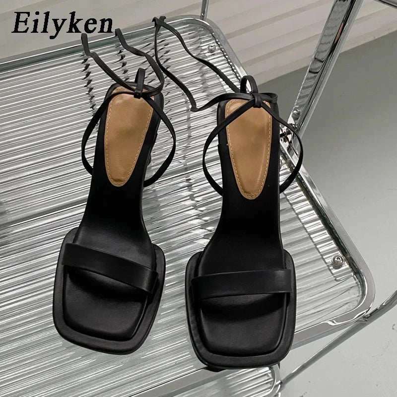 Eilyken Summer New Brand Ankle Strap Sandal Women Thin High Heel Lace-Up Dress Pumps Shoes Outdoor Gladiator Sandals