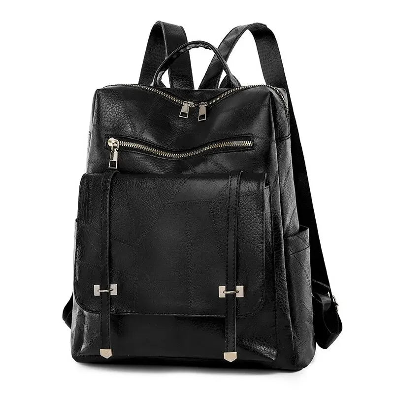 Vintage Women's Bag Large Capacity Leather Daily Commute Travel Women's Backpack Shopping