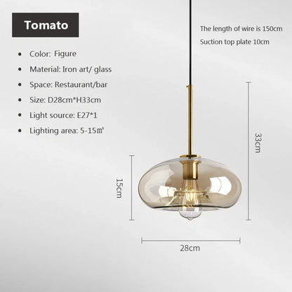 Modern Nordic hanging loft Glass lustre Pendant Light industrial decor Lights Fixtures E27/E26 for Kitchen Restaurant Lamp