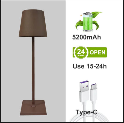 5200mAh USB Aluminum Alloy Desk Lamp LED Rechargeable Table Lights for Bar Living Room Reading Book Wireless Lamp