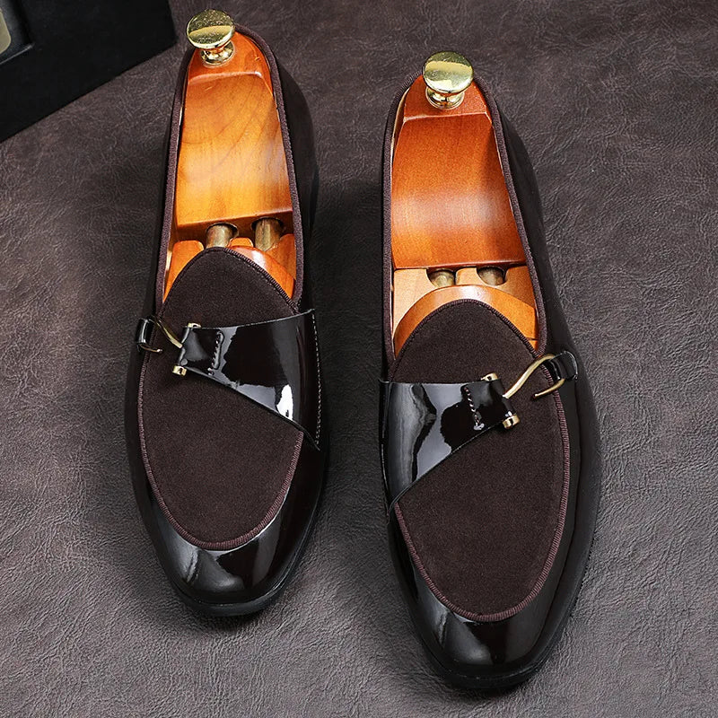 Men's Casual Leather Shoes Buckle Trendy Party Wedding Shoe Mens Comfortable Driving Flats Men Moccasins Loafers EUR Sizes 38-48