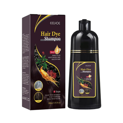 Natural Herbal Hair Dye Shampoo 3 in 1 Hair Color Shampoo for Gary Hair Dark Brown Black And Women Men Grey Coverage