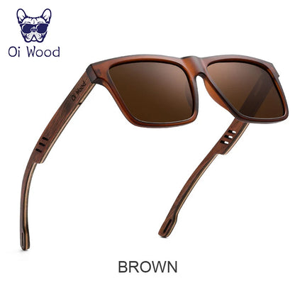 Oi Wood New High Quality Square Sunglasses For Men Polarized UV400 Fashion Sunglass Mirror Sport sun glasses Driving oculos