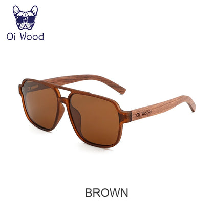 Oi Wood Sunglasses for Men Wood Sun Glasses Man Eyeglasses Polarizing Glasses UVA&B Protection Eyewear ECO-Friendly