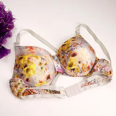 Hot-Selling 100% Mulberry silk bra underwear double faced silk print summer bra