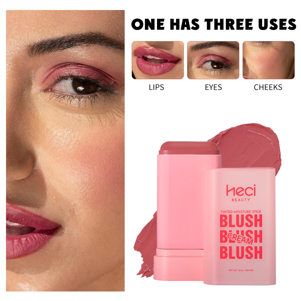 Vegan Cruelty-Free Big Volume Creamy Blusher Waterproof Long Lasting High Pigment Face Blush Lip And Cheek Tint Balm Blush Stick