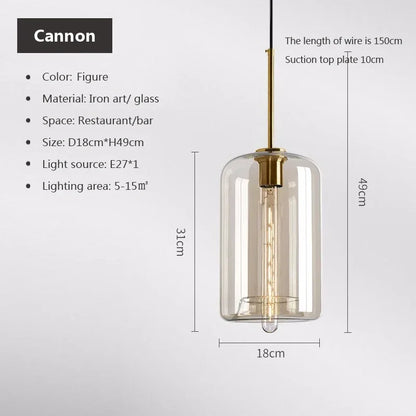 Modern Nordic hanging loft Glass lustre Pendant Light industrial decor Lights Fixtures E27/E26 for Kitchen Restaurant Lamp