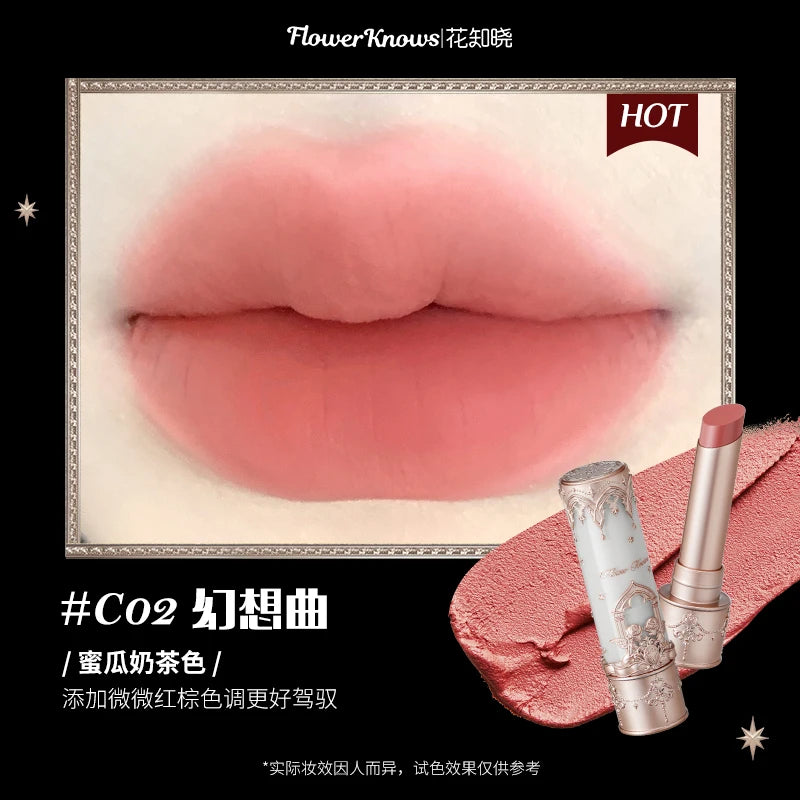 Flower Knows Little Angel Collection Lipstick Velvet Matte Waterproof Lip Stick Vegan Long Lasting Lip Gloss Korean Makeup