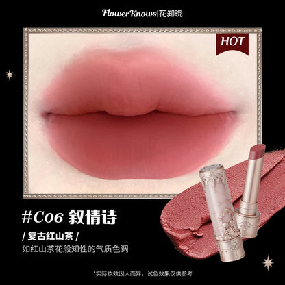 Flower Knows Little Angel Collection Lipstick Velvet Matte Waterproof Lip Stick Vegan Long Lasting Lip Gloss Korean Makeup