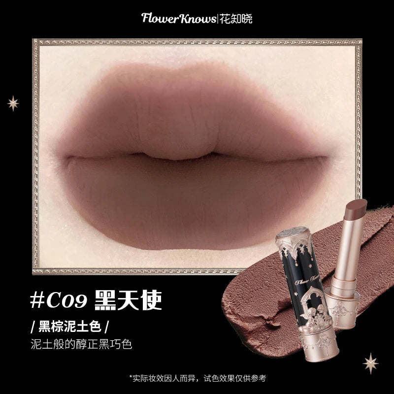 Flower Knows Little Angel Collection Lipstick Velvet Matte Waterproof Lip Stick Vegan Long Lasting Lip Gloss Korean Makeup