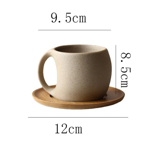 Ceramic Coffee Cups and Saucers Simple Water Cup 220ml Breakfast Milk Oat Drink Mug Exquisite Afternoon Tea Coffee Cup Birthday