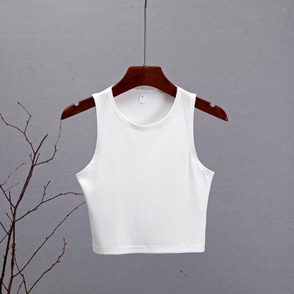 Hirsionsan Cotton Vest Women Summer Slim Sleeveness Tank Y2k Crop Tops for Girl Outfits Solid Female Clothes