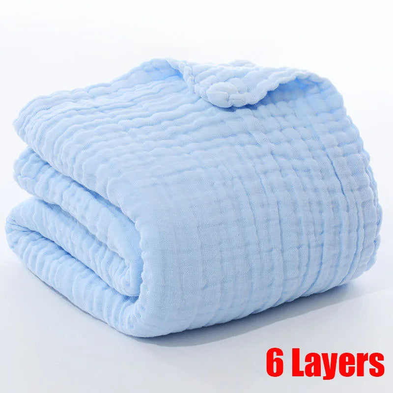 Baby BathTowel Boys Girls 100% Cotton Children Baby Towels Blanket For Newborn Bathrobe 6 Layers Gauze Washcloth Infant Swaddle