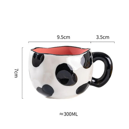 300ML Creative Hand Pinched Irregular Flower Ceramic mug Handmade Coffee Cup Breakfast Milk Afternoon tea cups Korean Style Mugs