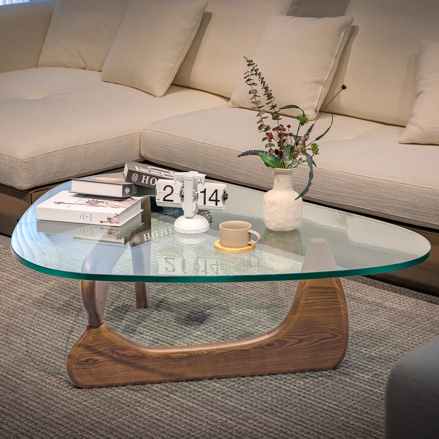 Home Coffee Table Irregular Glass Side Table Modern Simple Dining Table For Bedroom Living Room Furniture Sofa Side Desk Table