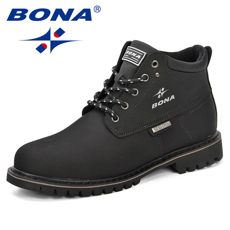 BONA 2024 Arrival Outdoor Hiking Boots Men Winter Shoes Walking Climbing Shoes Man Mountain Sport Boots Masculino Trendy Large