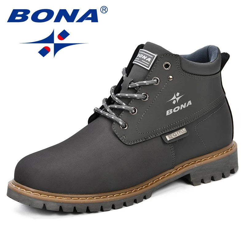 BONA 2024 Arrival Outdoor Hiking Boots Men Winter Shoes Walking Climbing Shoes Man Mountain Sport Boots Masculino Trendy Large