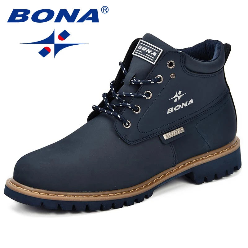 BONA 2024 Arrival Outdoor Hiking Boots Men Winter Shoes Walking Climbing Shoes Man Mountain Sport Boots Masculino Trendy Large