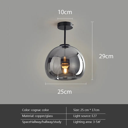 Modern Minimalist Glass Ceiling Light Nordic Texture LED Dinning Room Lamp Corridor Lustre Creative Living Room Lighting E27