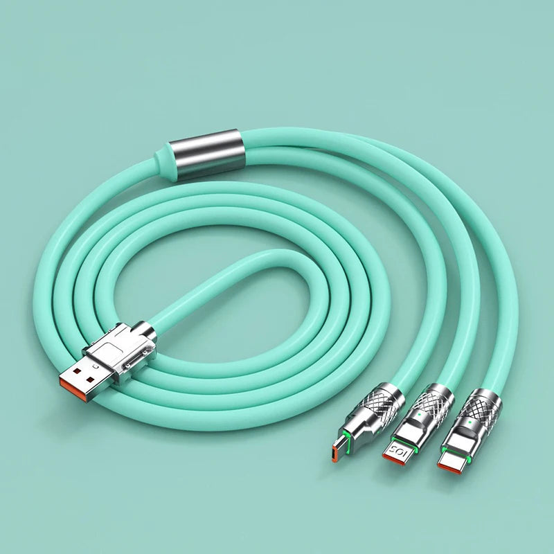 Xiaomi 3 In 1 Usb Cable 6A 120w Fast Charging Cable Micro Usb Type C Charging Cable For Iphone 14 13 12 Huawei Xiaomi 13 Samsung