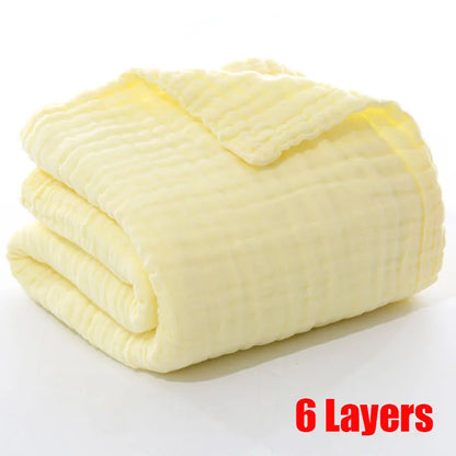 Baby BathTowel Boys Girls 100% Cotton Children Baby Towels Blanket For Newborn Bathrobe 6 Layers Gauze Washcloth Infant Swaddle