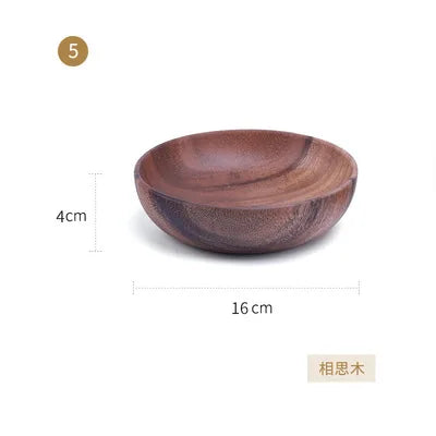 Kitchen Natural Wooden Bowl Household Fruit Bowl Salad Bowl For Home Restaurant Food Container Wooden Utensils Note The Size hot